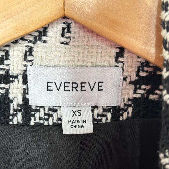 EVEREVE Kennedy Plaid Tweed Blazer Black White Sz XS $158 {3P2} - Picture 6 of 7